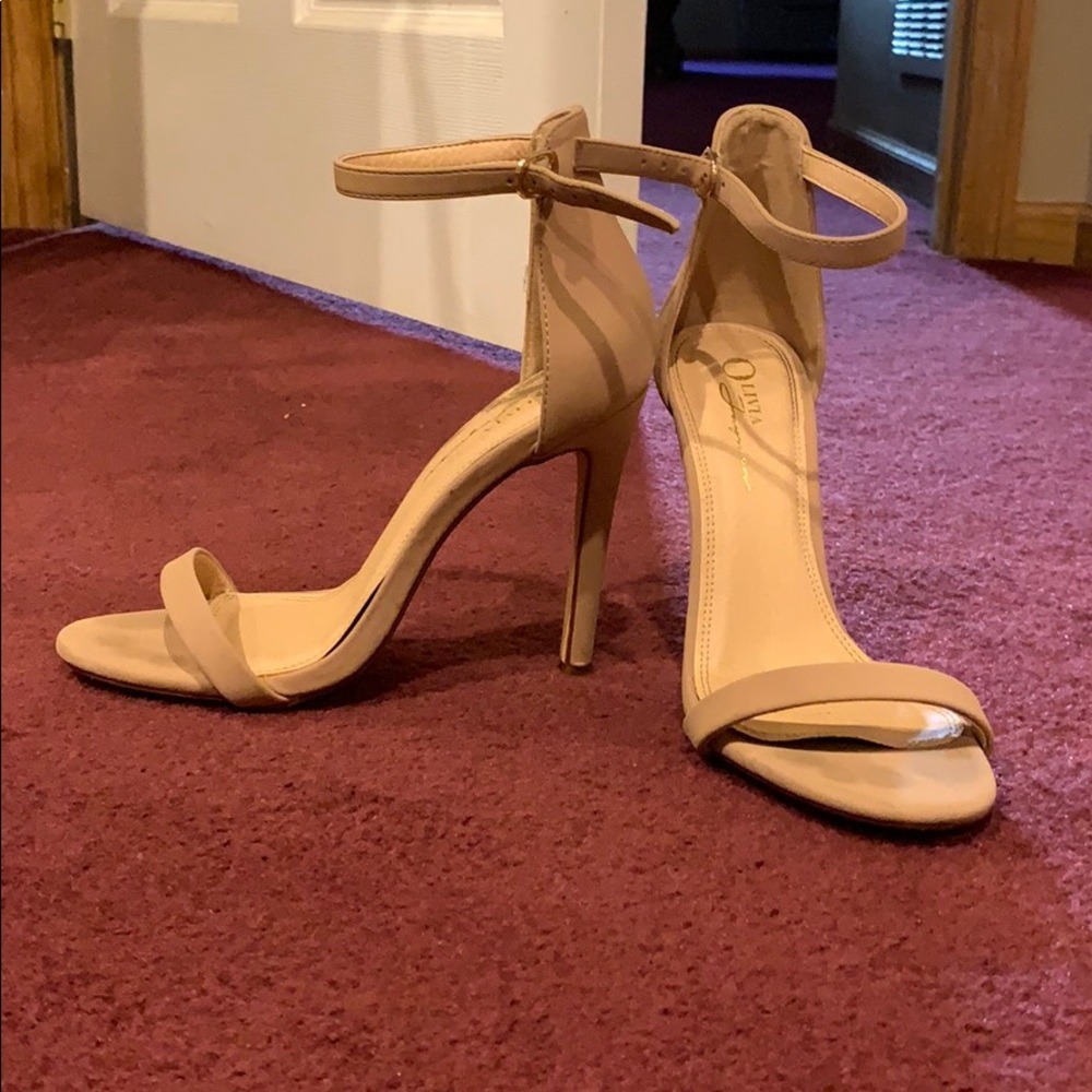 Strappy Tan High Heels